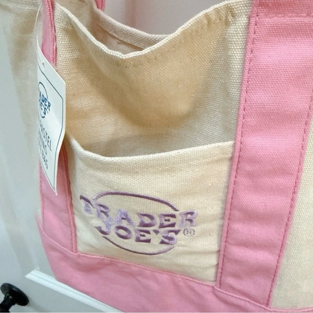 Trader Joe's Mini Pastel Canvas
Tote Bag - Pink & Cream - Picture 2 of 3